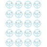 Lot de 20 autocollants bleu